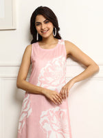 Thumbnail for Malishka Women's Printed Flared Kurta With Pant Set - Pink - Distacart