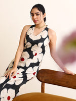 Thumbnail for Malishka Women's Printed A-Line Kurta With Pant Set - Black & White - Distacart