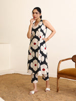 Thumbnail for Malishka Women's Printed A-Line Kurta With Pant Set - Black & White - Distacart