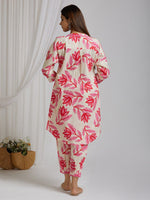 Thumbnail for Malishka Women's Printed A-Line Kurta With Pant Set - Red & Beige - Distacart
