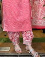 Thumbnail for Malishka Women's Pink Cotton Bandhani Printed & Embroidery Kurta Set With Dupatta - Distacart