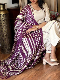 Thumbnail for Malishka Women's Purple Pure Cotton Embroidery Kurta Pant Set With Dupatta - Distacart