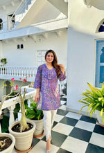 Thumbnail for Malishka Women's Viscose Printed Straight Kurta Pant With Dupatta - Purple