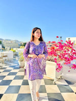 Thumbnail for Malishka Women's Viscose Printed Straight Kurta Pant With Dupatta - Purple