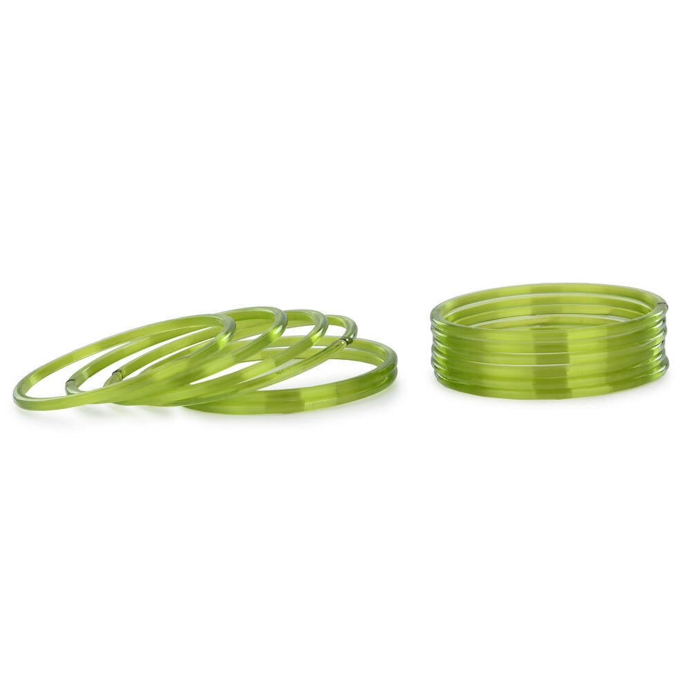 Afast Shining Green Glass Wedding, Party, Daily Use Bangle Set, Set Of 12 - Distacart