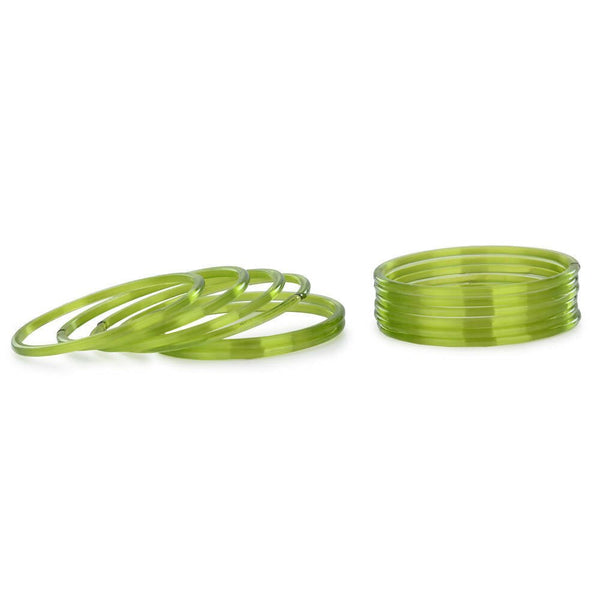 Afast Shining Green Glass Wedding, Party, Daily Use Bangle Set, Set Of 12 - Distacart
