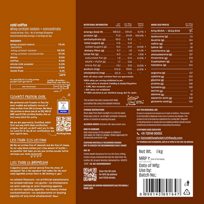The Whole Truth Whey Protein Isolate+Concentrate - Cold Coffee - Distacart