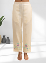 Thumbnail for Joban Fashion Cream Linen Embroidered Readymade Cord Set - Distacart