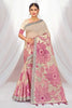 Sangam Prints Pink Cotton Blend Woven Work Traditional Saree - Dista