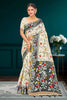Sangam Prints Gray Cotton Blend Woven Work Traditional Saree - Dista