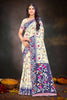Sangam Prints Violet Cotton Blend Woven Work Traditional Saree - Dista