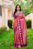 Sangam Prints Rose Pink Silk Woven Work Traditional Saree - Dista
