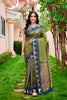 Sangam Prints Olive Green Silk Woven Work Traditional Saree - Dista