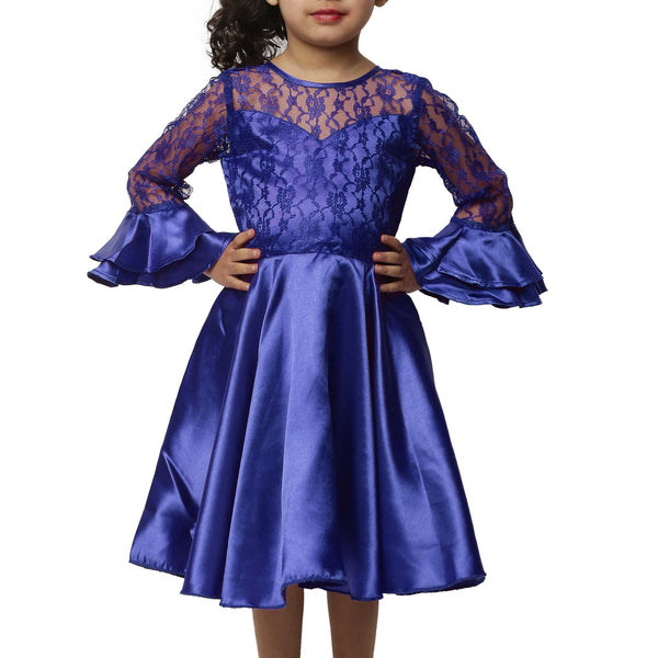 Asmaani Kids Party Wear Stylish Dresses, Perfect for Parties, Functions & Vacations - Blue - Distacart