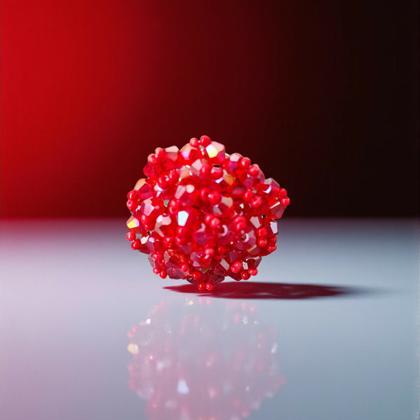 Inhanns Rang-E-Roshan Adjustable Ring – Handmade Crystal Statement Ring - Red Small - Distacart