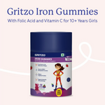 Thumbnail for Gritzo Iron Gummies With Folic Acid & Vitamin C (10+y Girls) (Mixed Berry Flavour 30 Gummies) - Distacart