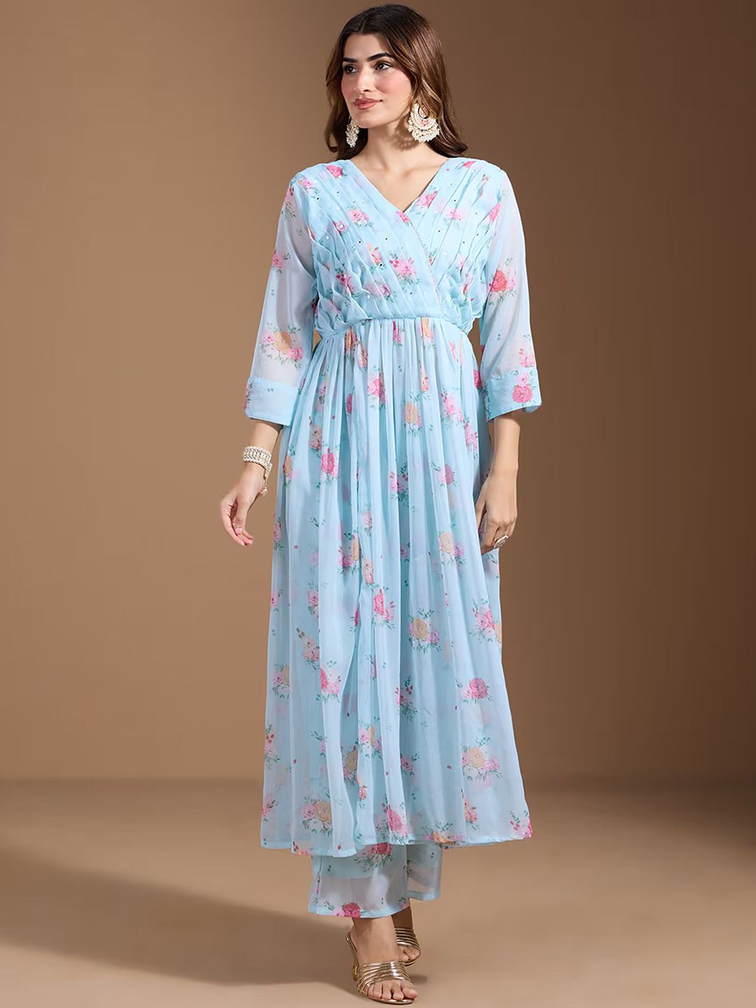 Ode by House of Pataudi Women Floral Printed Regular Kurta with Trousers & With Dupatta - Distacart