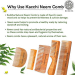 Thumbnail for Buddha Natural Beard Kacchi Neem Wooden Comb - Distacart