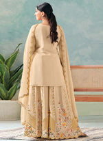 Thumbnail for Vegaa Fashion Cream Premium Chinon Embroidered Palazzo Suit