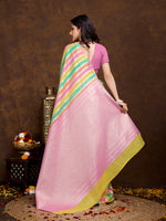 Thumbnail for Vedant Vastram Jacquard Work Fancy Bollywood Saree - Pink - Distacart