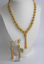 Thumbnail for Jewel City Elegant Gold Filigree Tassel Necklace and Earring Set - Traditional Indian Bridal Jewelry