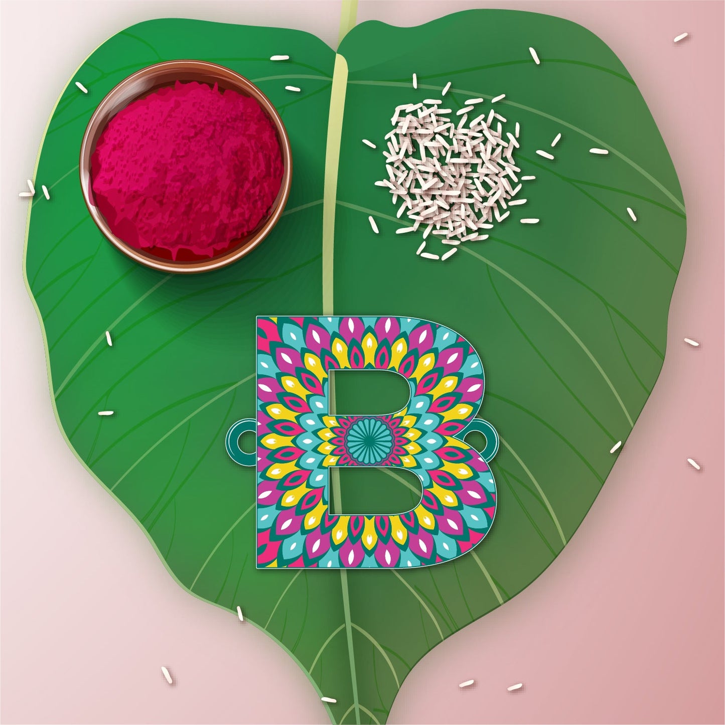 Indianvibez Alphabet B Wooden Rakhi - Kids Rakhi - Distacart