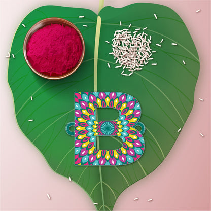 Indianvibez Alphabet B Wooden Rakhi - Kids Rakhi - Distacart