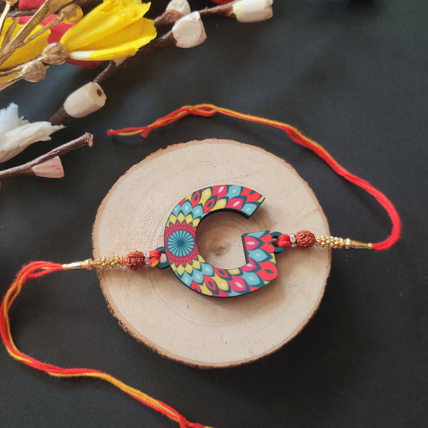 Indianvibez Alphabet G Wooden Rakhi - Kids Rakhi