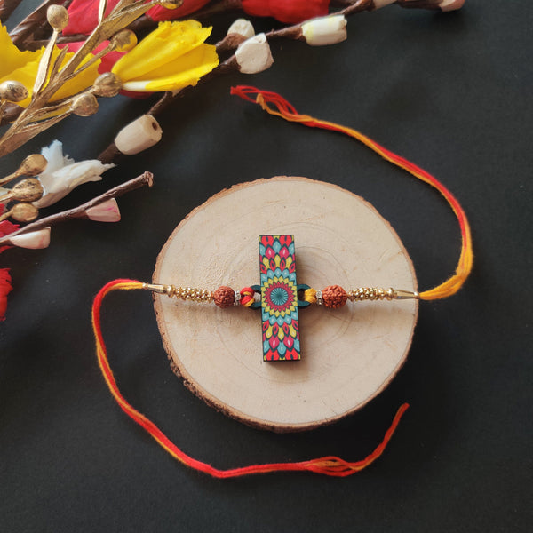 Indianvibez Alphabet J Wooden Rakhi - Kids Rakhi