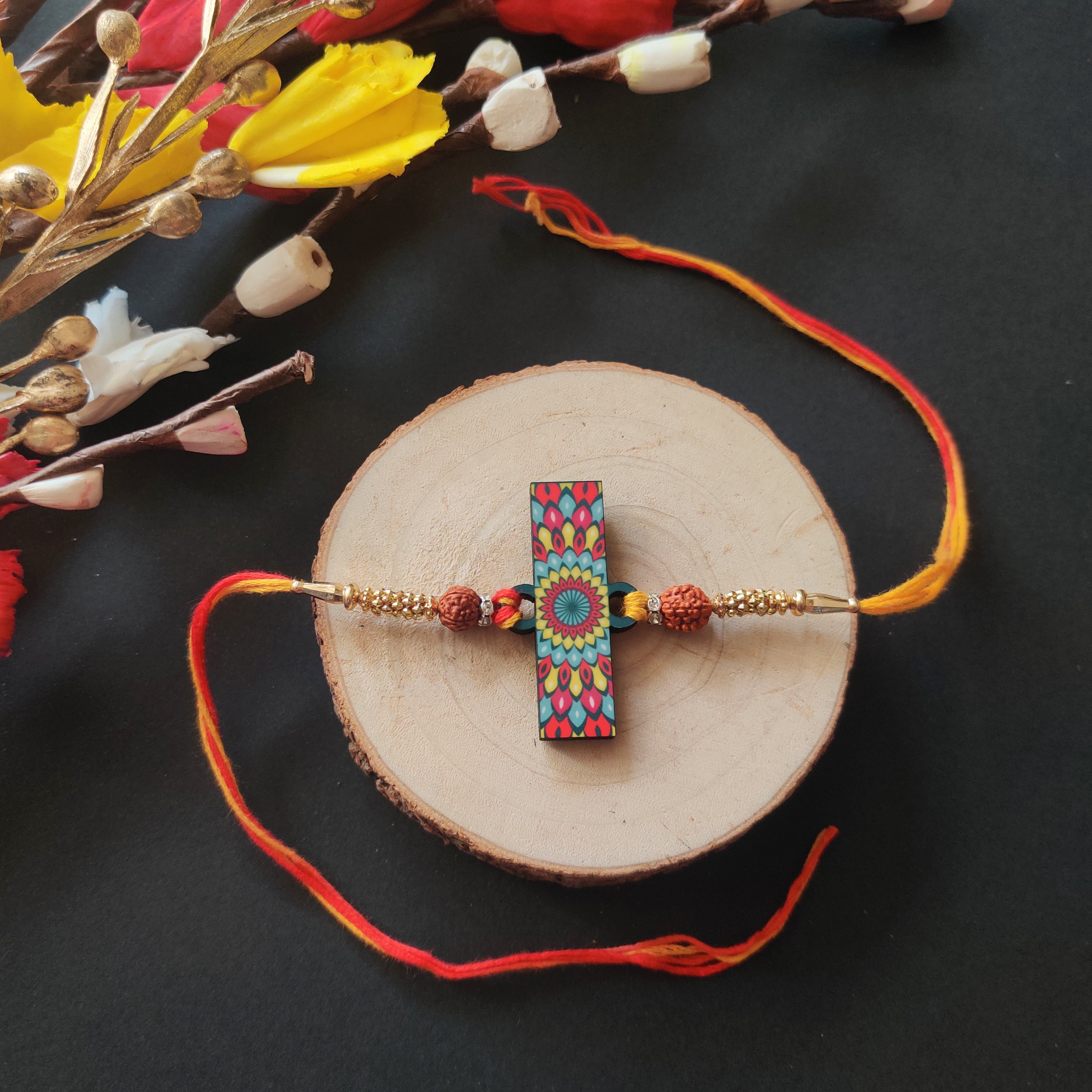 Indianvibez Alphabet J Wooden Rakhi - Kids Rakhi - Distacart
