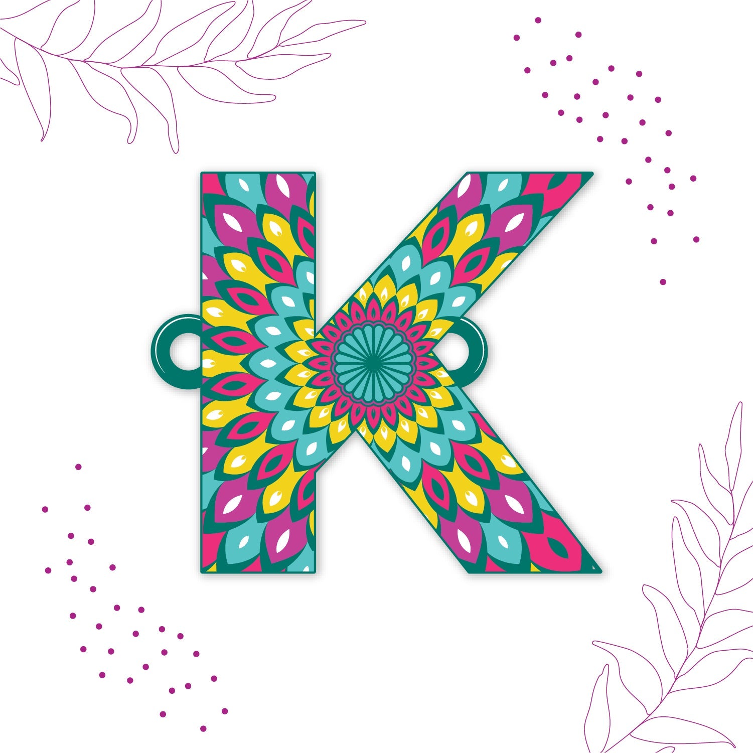 Indianvibez Alphabet K Wooden Rakhi - Kids Rakhi