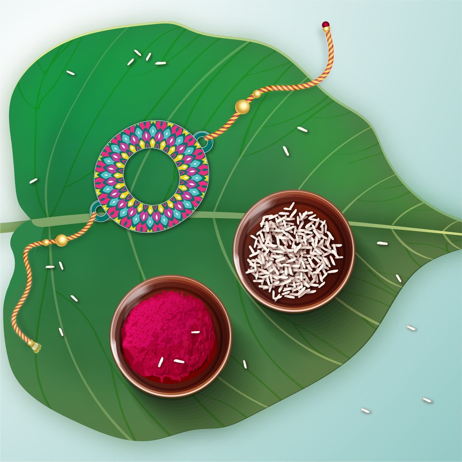 Indianvibez Alphabet O Wooden Rakhi - Kids Rakhi