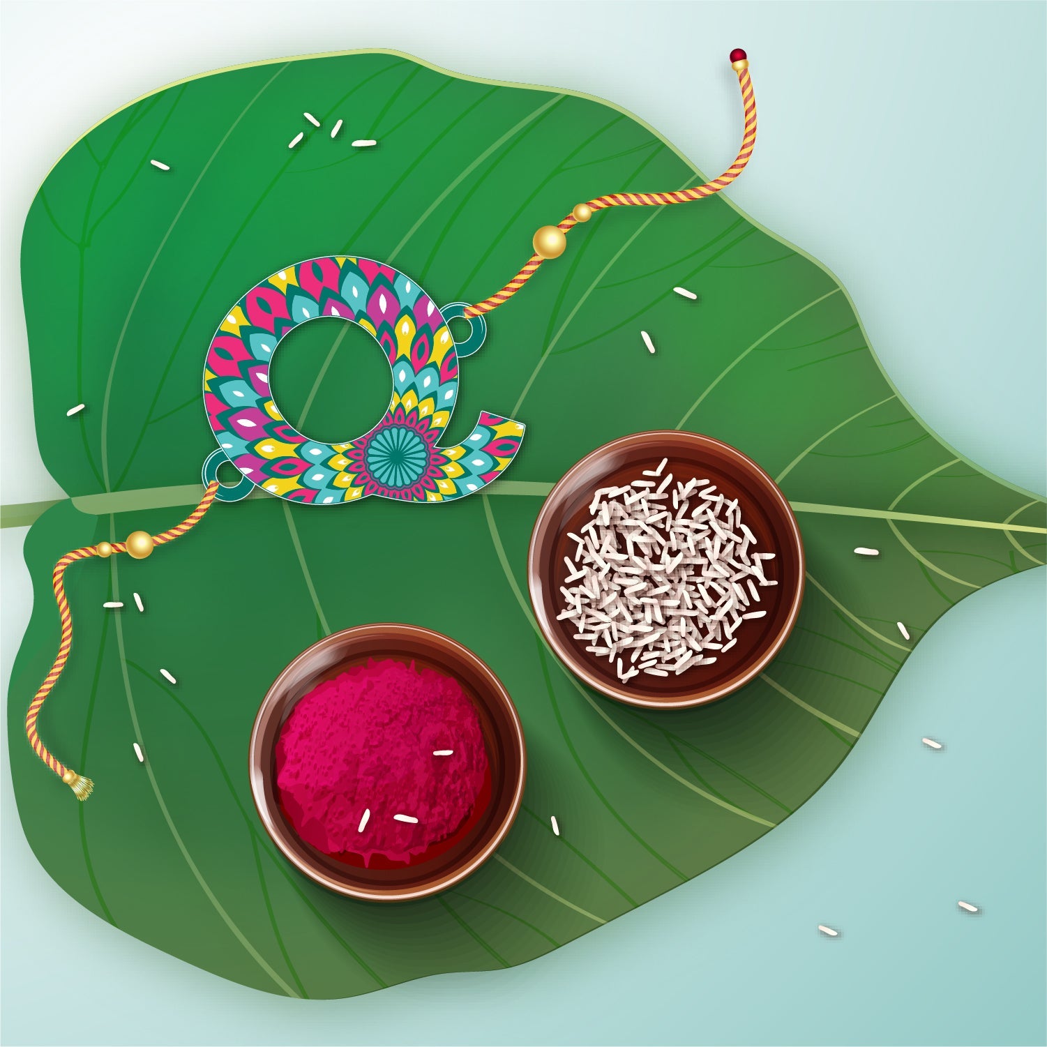 Indianvibez Alphabet Q Wooden Rakhi - Kids Rakhi