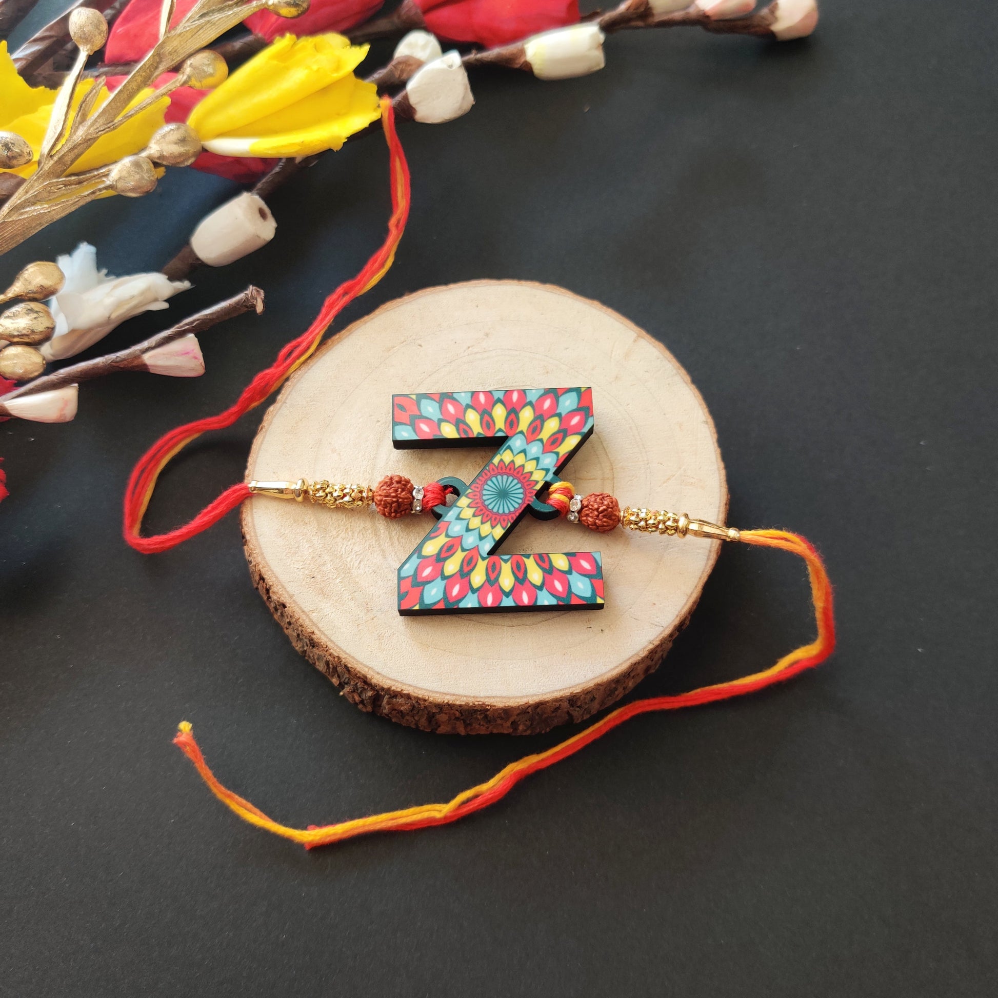 Indianvibez Alphabet Z Wooden Rakhi - Kids Rakhi - Distacart