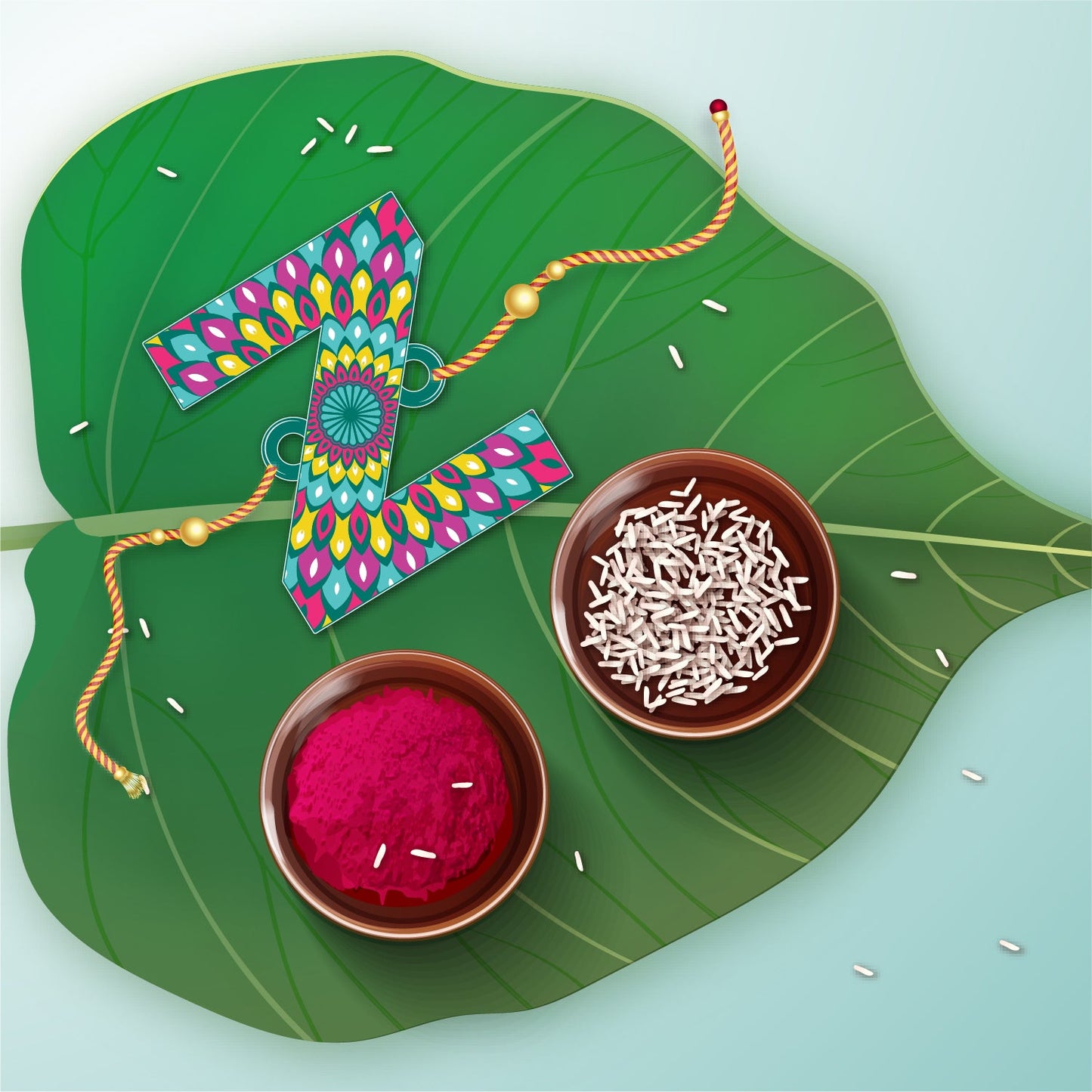 Indianvibez Alphabet Z Wooden Rakhi - Kids Rakhi - Distacart