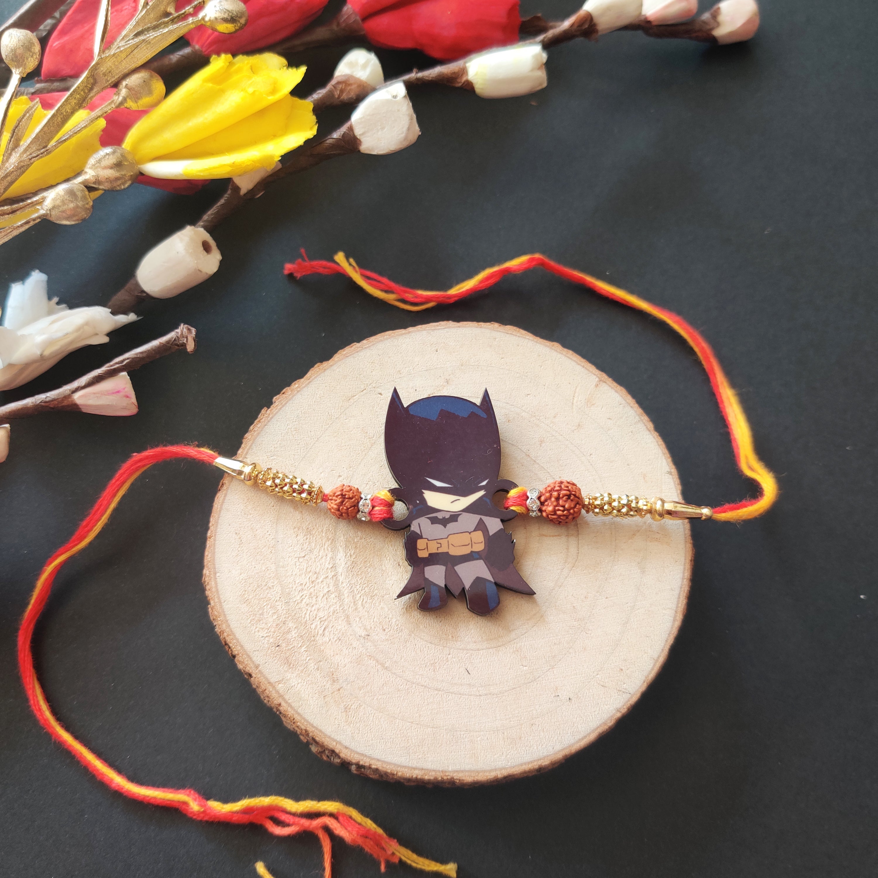 Indianvibez Batman Wooden Rakhi - Kids Rakhi