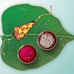 Thumbnail for Indianvibez Bhukkad Bhai Pizza Wooden Rakhi with Rudraksha, Food Rakhi for Brother, Shop India - Kids Rakhi