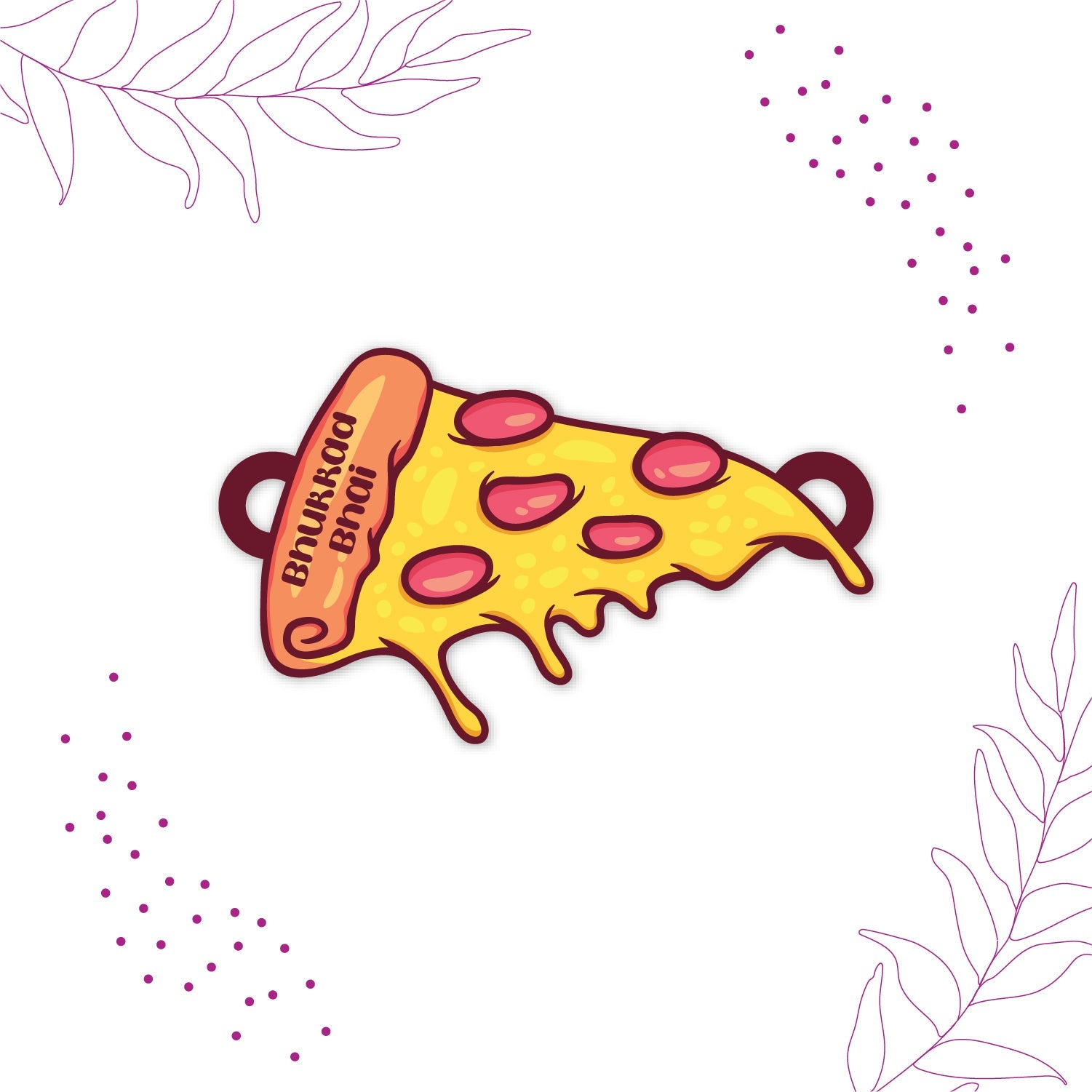 Indianvibez Bhukkad Bhai Pizza Wooden Rakhi with Rudraksha, Food Rakhi for Brother, Shop India - Kids Rakhi