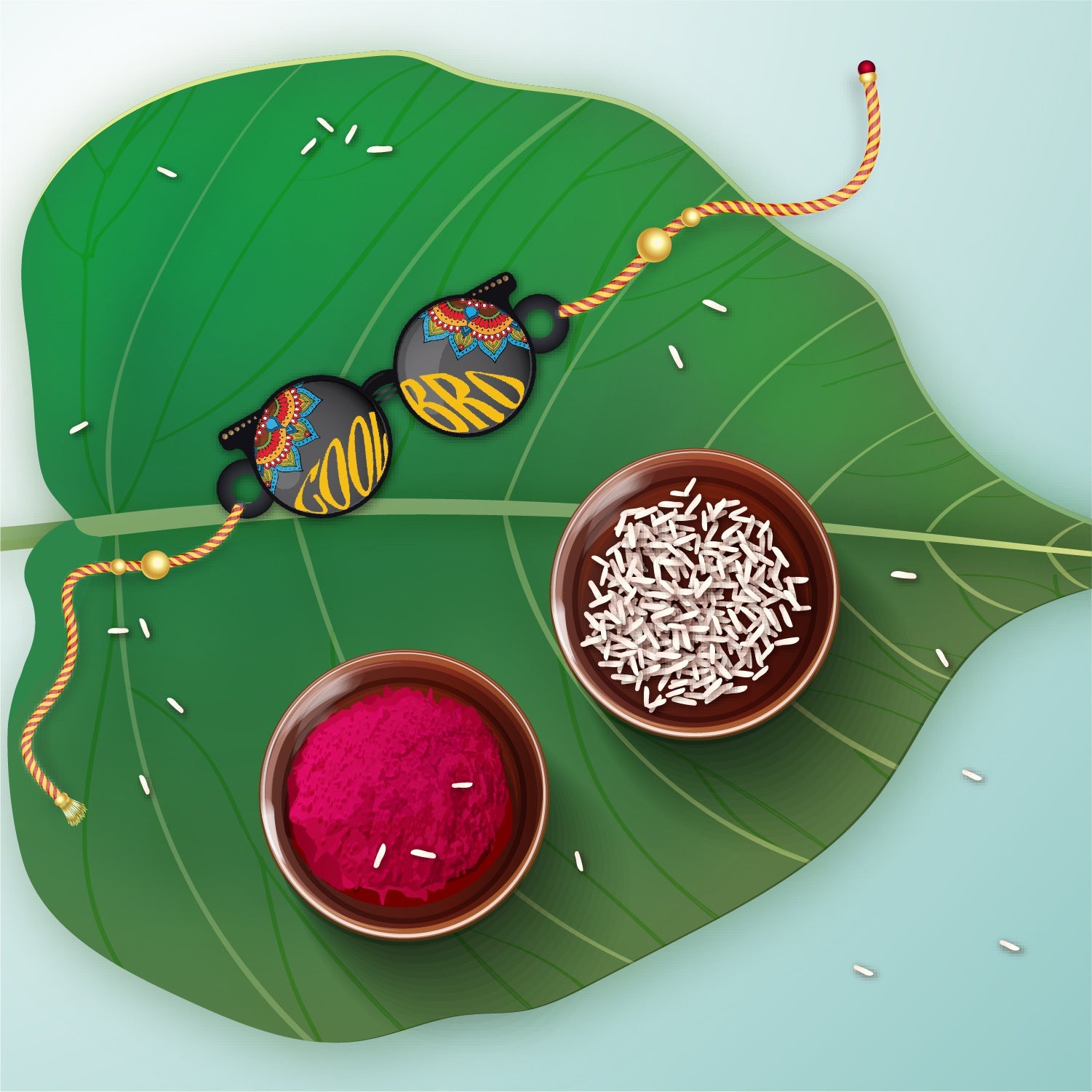 Indianvibez Cool Bro Wooden Rakhi with Rudraksha, Trendy Rakhi for Brother, Shop India - Kids Rakhi