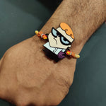 Thumbnail for Indianvibez Dexter Wooden Rakhi with Rudraksha, Cartoon Rakhi for Bro, Shop India - Kids Rakhi