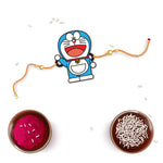 Thumbnail for Indianvibez Doraemon Wooden Rakhi with Rudraksha, Cartoon Rakhi for Bro, Shop India - Kids Rakhi