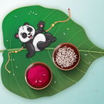 Thumbnail for Indianvibez Panda Wooden Rakhi with Rudraksha, Cute Animal Rakhi for Brother, Shop India - Kids Rakhi