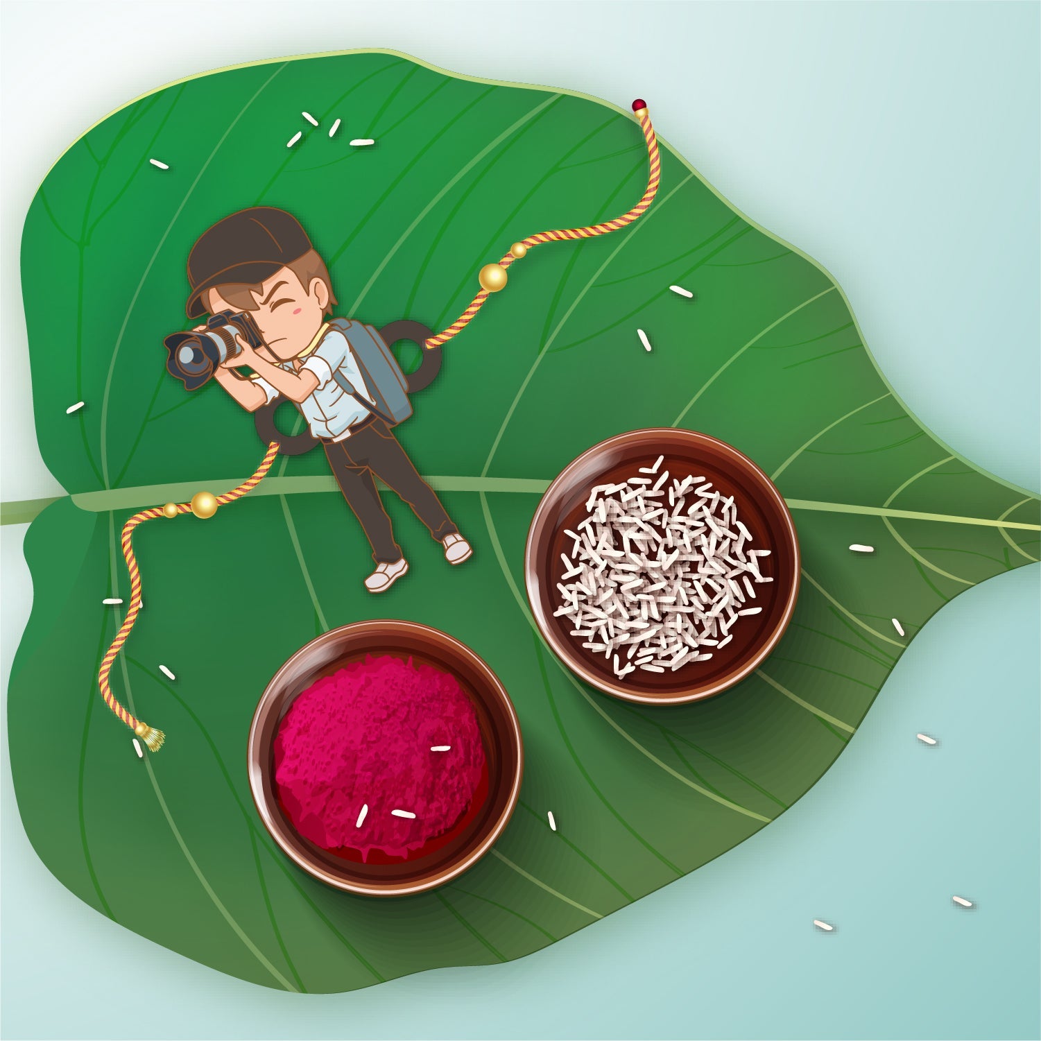 Indianvibez Photographer Bhai Wooden Rakhi with Rudraksha, Hobby Rakhi for Brother, Shop India - Kids Rakhi