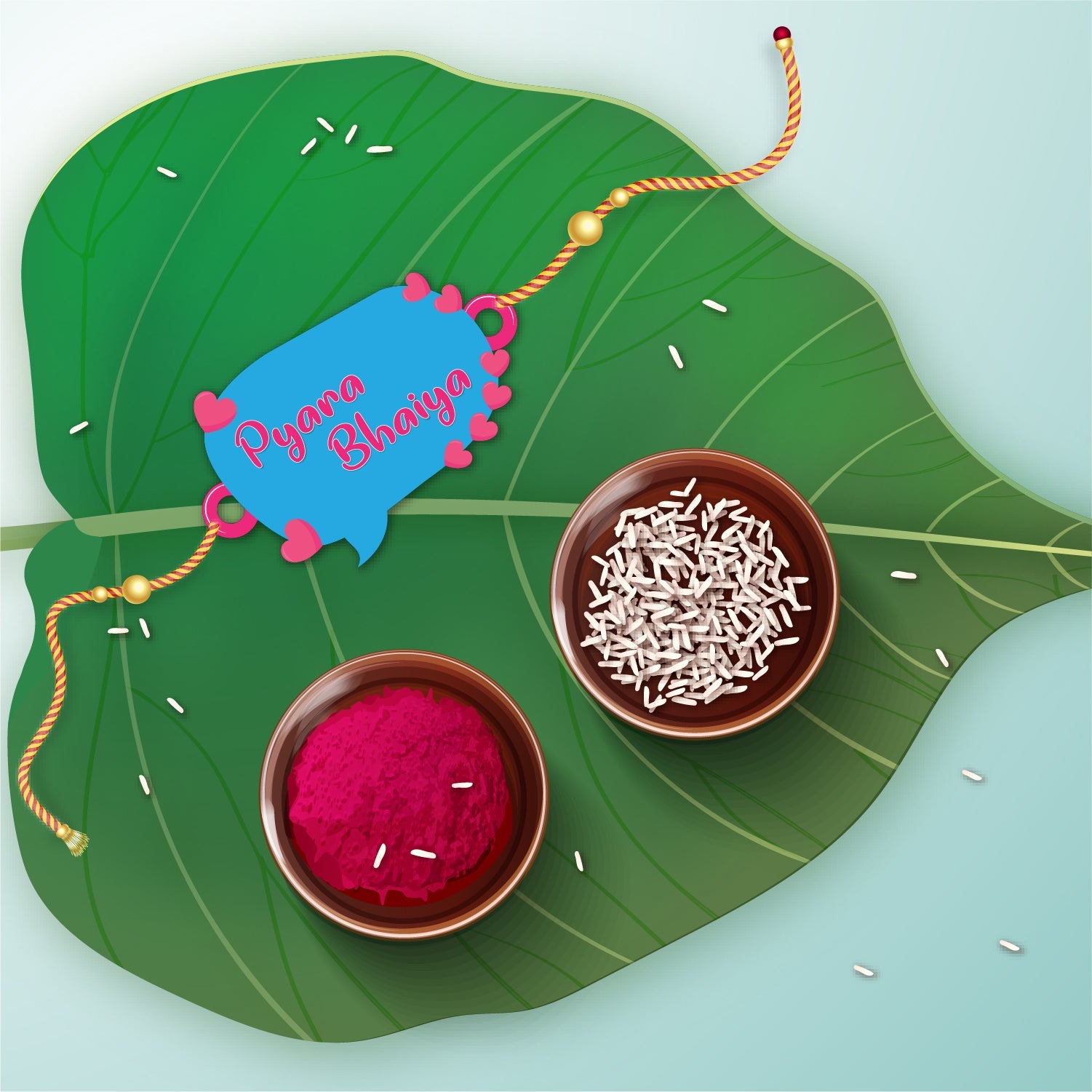 Indianvibez Pyara Bhai Wooden Rakhi with Rudraksha Thread, Rakhi for Brother - Kids Rakhi