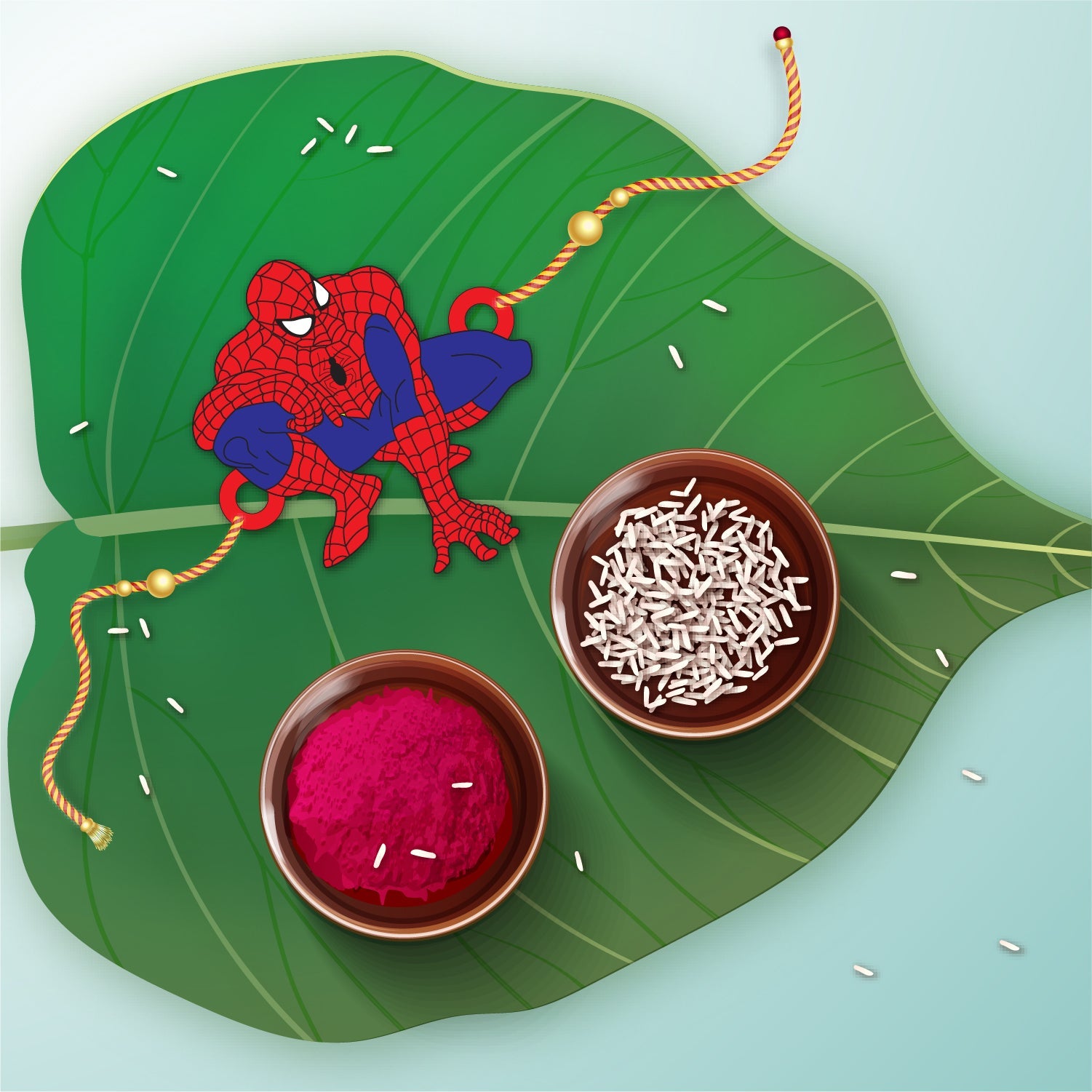 Indianvibez Spiderman Wooden Rakhi with Rudraksha, Superhero Rakhi for Kids & Bro, Shop India - Kids Rakhi