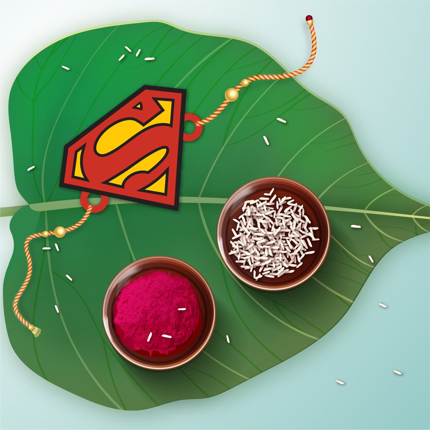 Indianvibez Superman Wooden Rakhi with Rudraksha, Superhero Rakhi for Brother, Shop India - Kids Rakhi