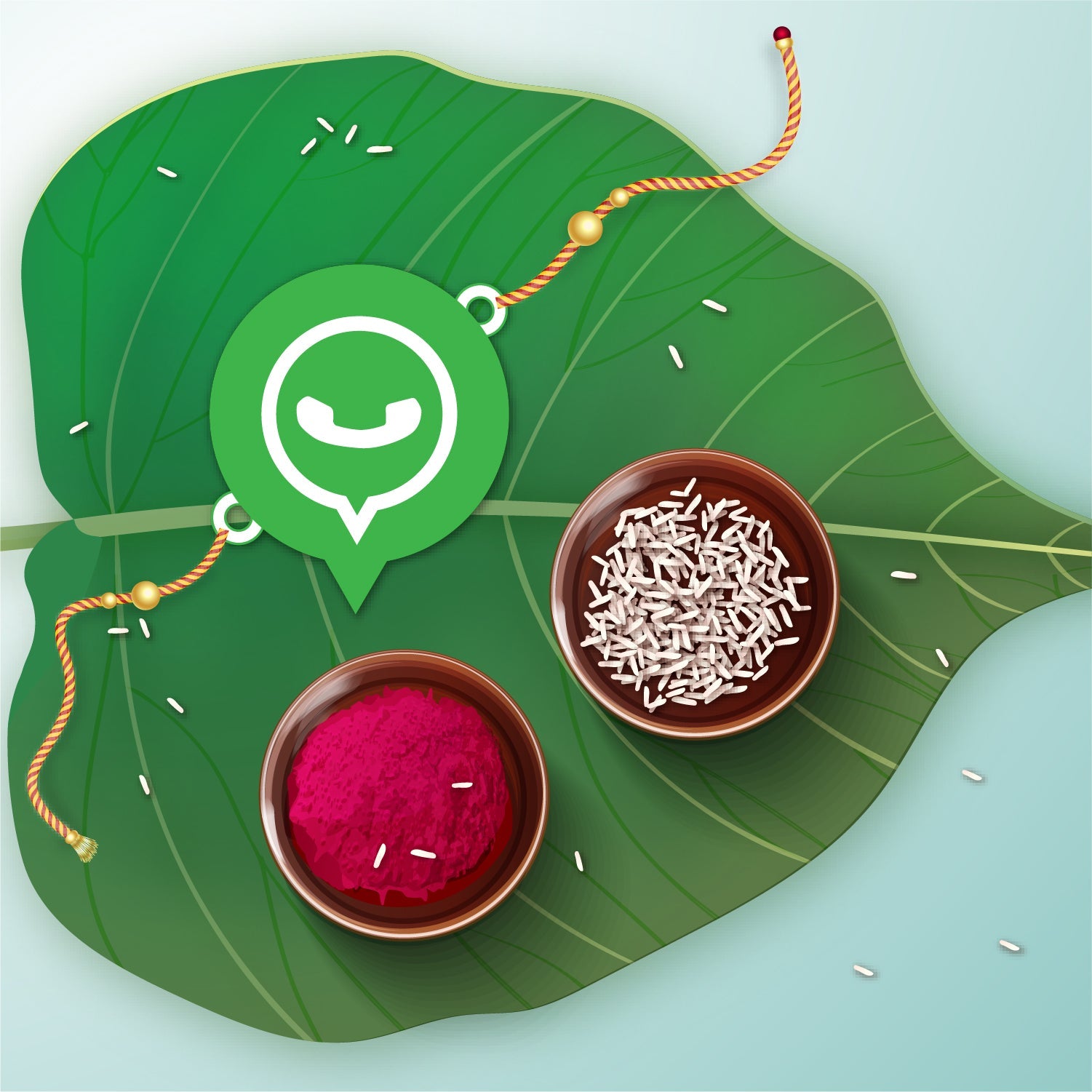 Indianvibez Whatsapp Chat Wala Bhai Wooden Rakhi with Rudraksha, Trendy Rakhi for Bro, Shop India - Kids Rakhi