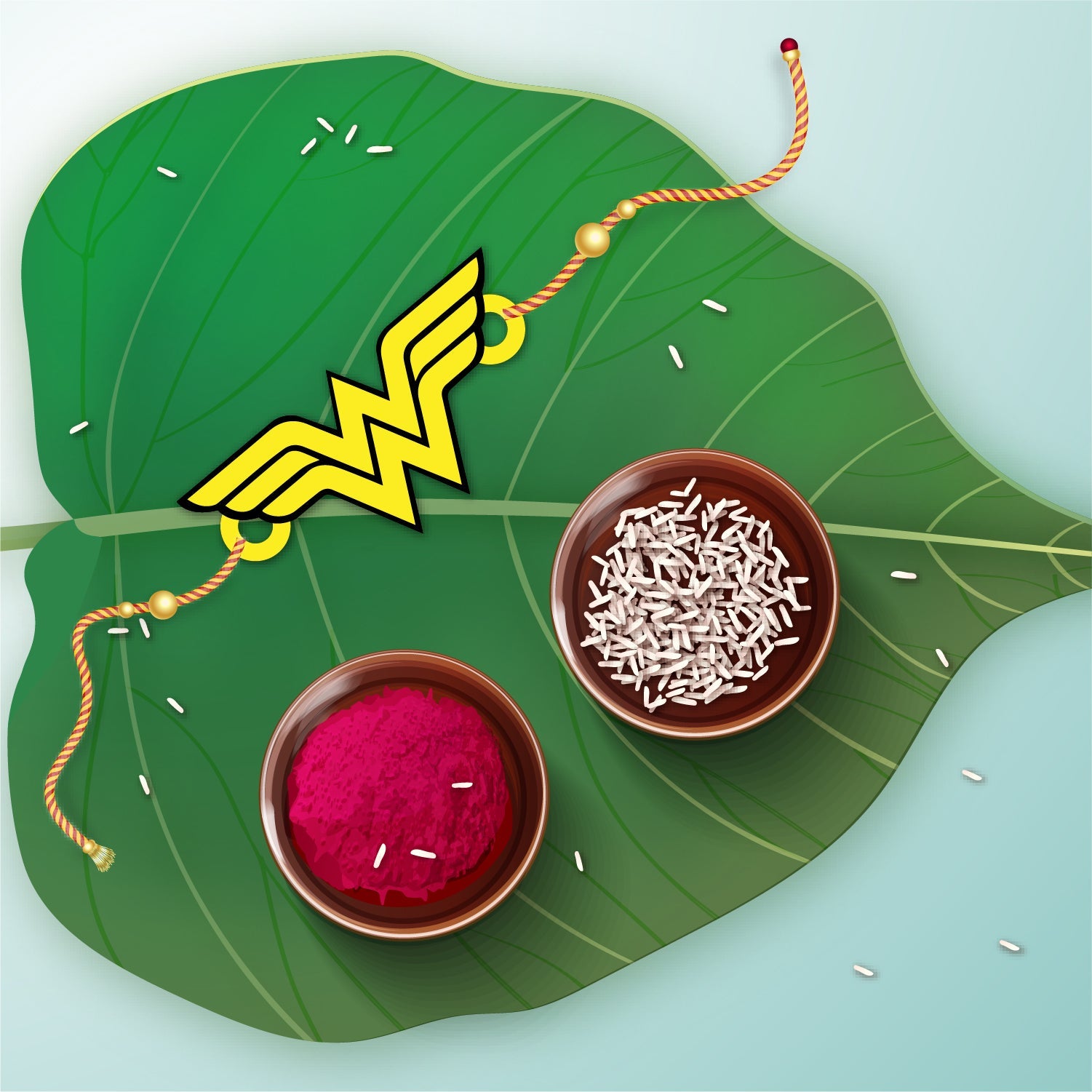Indianvibez Wonder Woman Wooden Rakhi/Lumba - Kids Rakhi