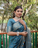 Thumbnail for Lorenvalley Premium Bandhej Patola Silk Sarees with kanchi Borders and Contrast Zari Weaving borders Saree - Rama - Distacart