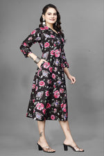 Thumbnail for Preksha Creation Women White Cotton Floral One Sided Pocket Gown